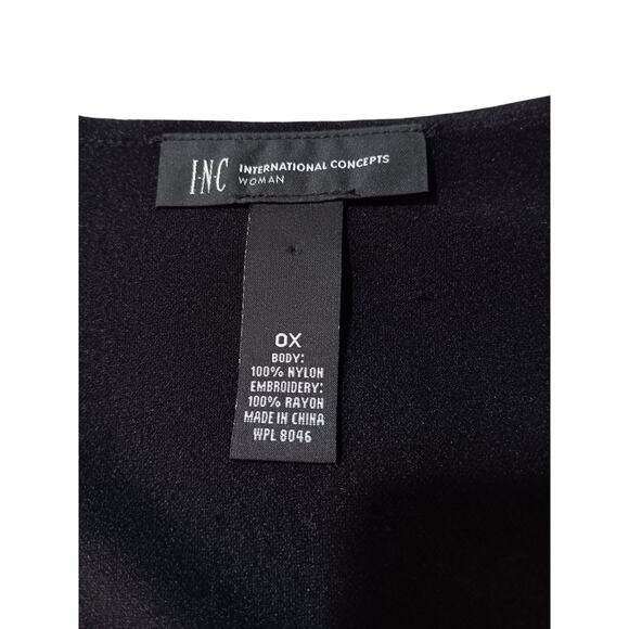 INC Artsy Top Blouse Plus Size 0X/XL Embroidered‎ Floral Romantic Event Career - Picture 7 of 9